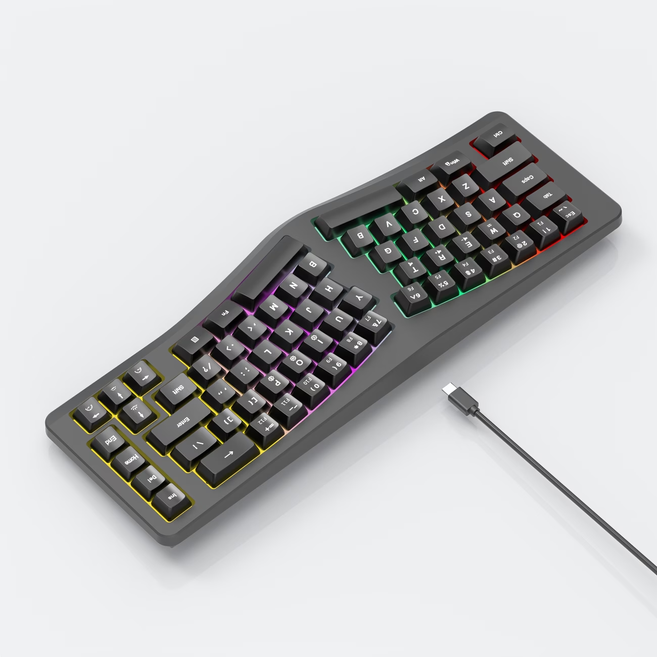 Wired 69 key compact typing partition comfortable portable key cable separation desktop laptop