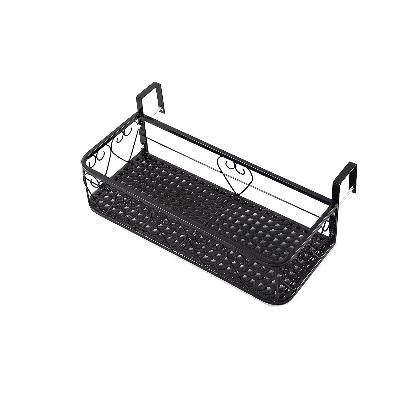 Adjustable Wrought Iron Balcony Flower Pot Rack
