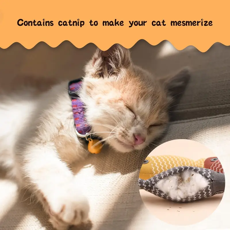 3 Pack Cat Toy Fish, Wrinkle Sound Pet Herbal Toy Soft Linen