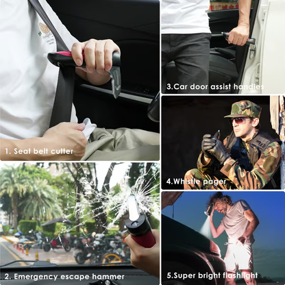 5-in-1 car handle assisted emergency escape system