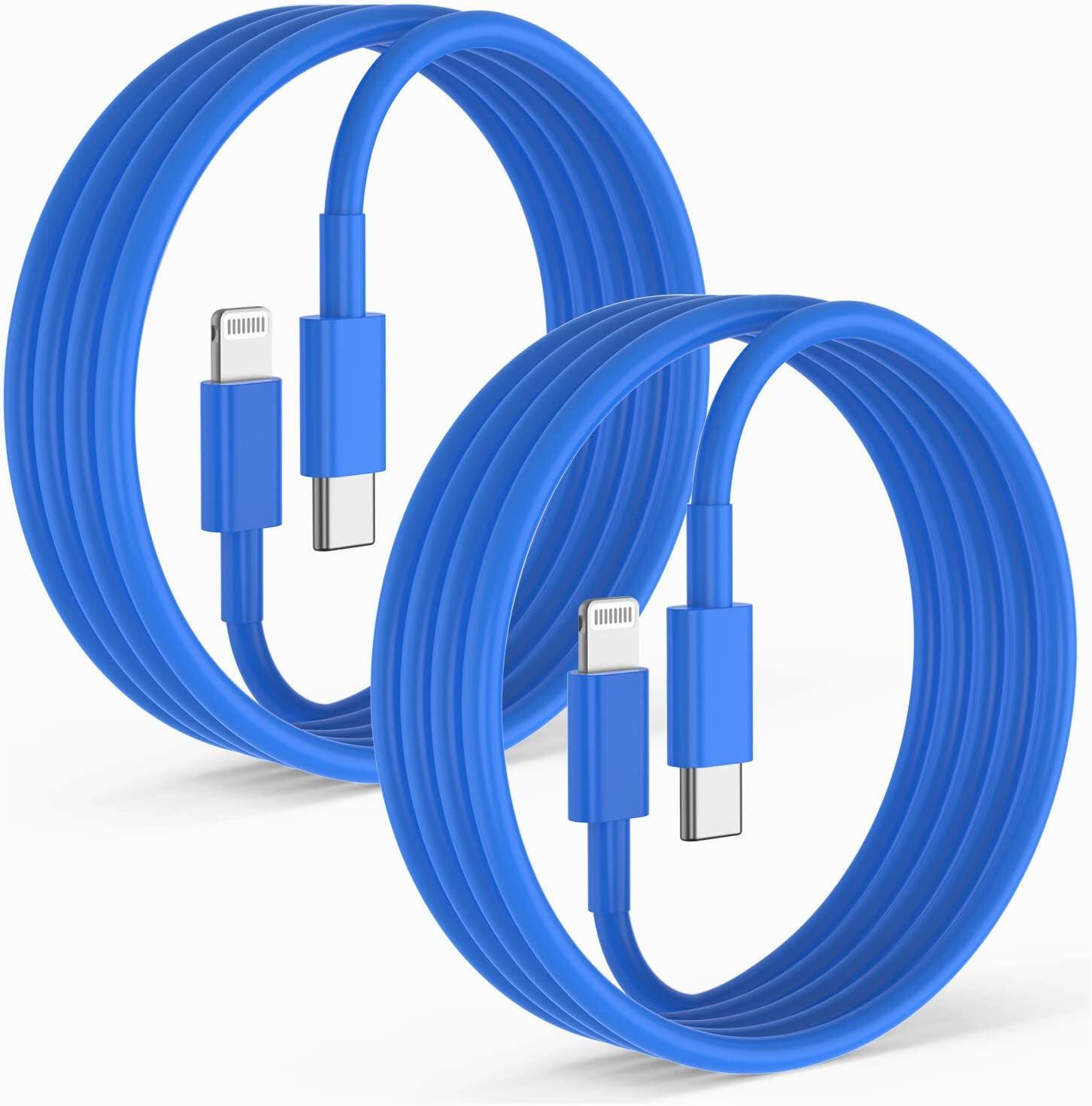 2 sets of pink 6-foot fast charging cables suitable for Apple iPhone 14 Pro Max