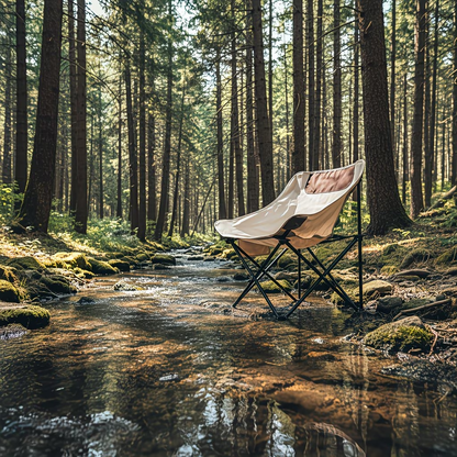 Two Moon Chair Set, Portable Folding Camping Chairs with Storage Bag