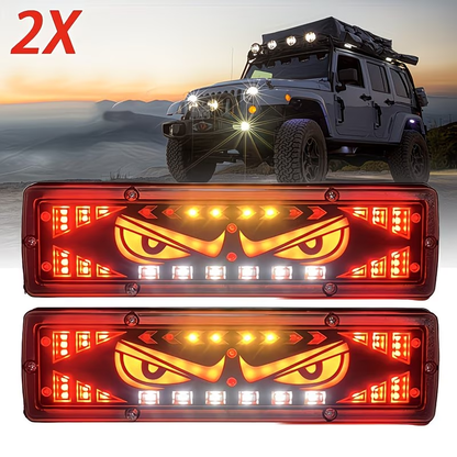 2 Pack LED Tail Light Devil's Eye Lamp Lion Dance Eye Super Bright Decorative Light
