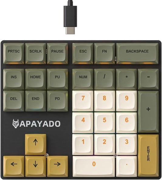 Mechanical numeric keyboard, 33 key mini hot swappable numeric keyboard, wired USB numeric keyboard