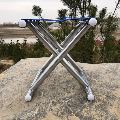 Small folding stool, outdoor metal camping heavy-duty chair, footstool