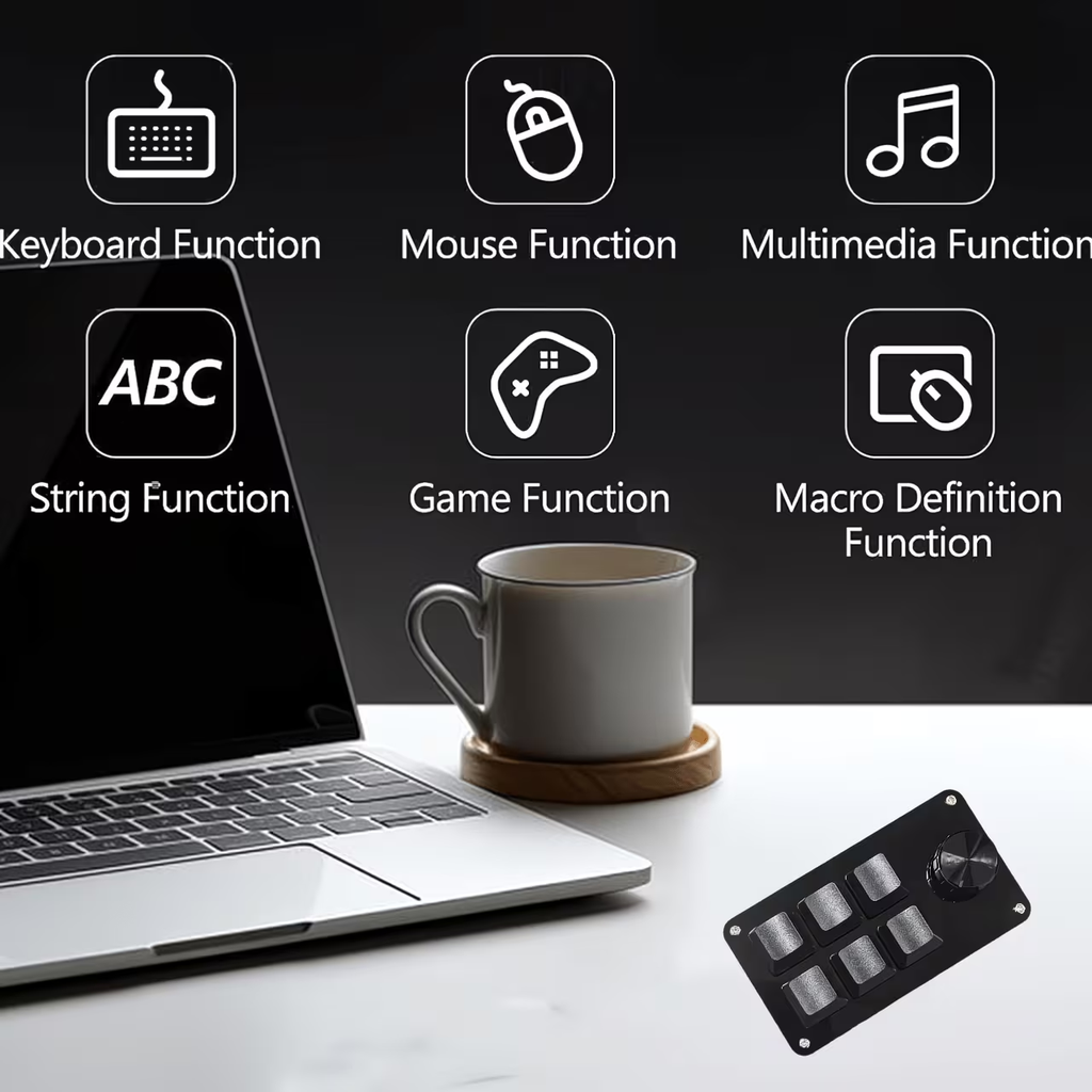 Programmable keyboard shortcuts, one click password, game assistance, game keyboard, mini keyboard