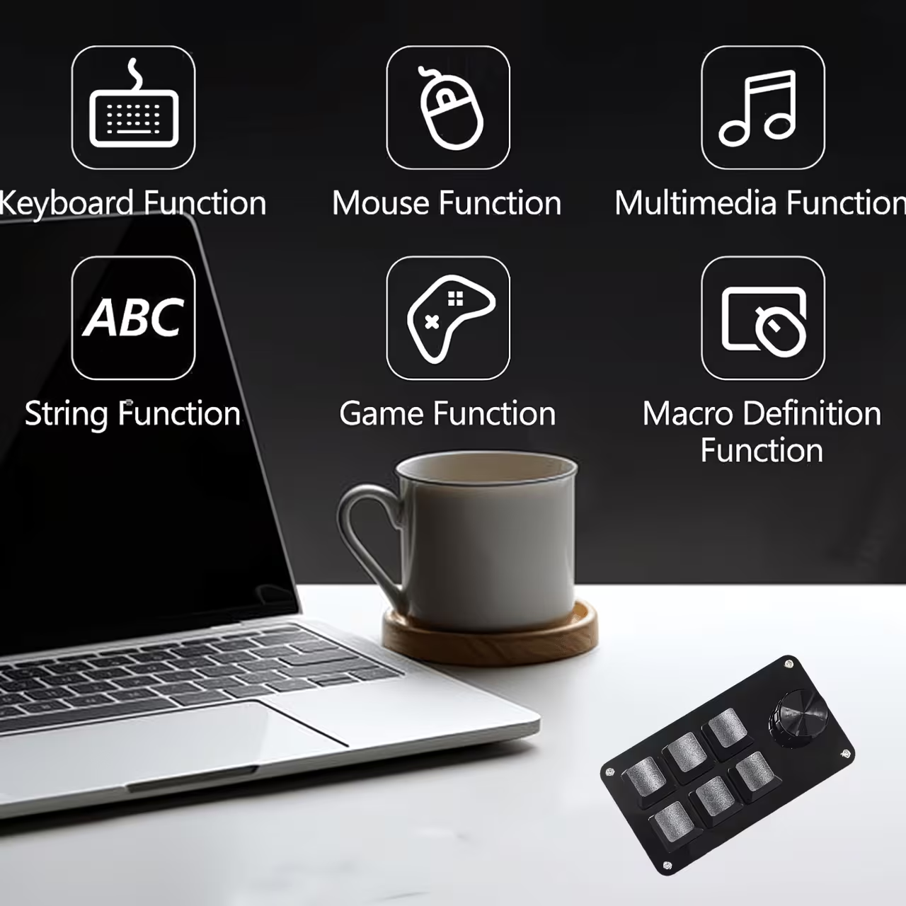 Programmable keyboard shortcuts, one click password, game assistance, game keyboard, mini keyboard