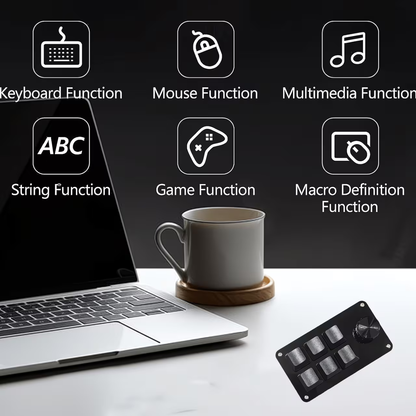 Programmable keyboard shortcuts, one click password, game assistance, game keyboard, mini keyboard