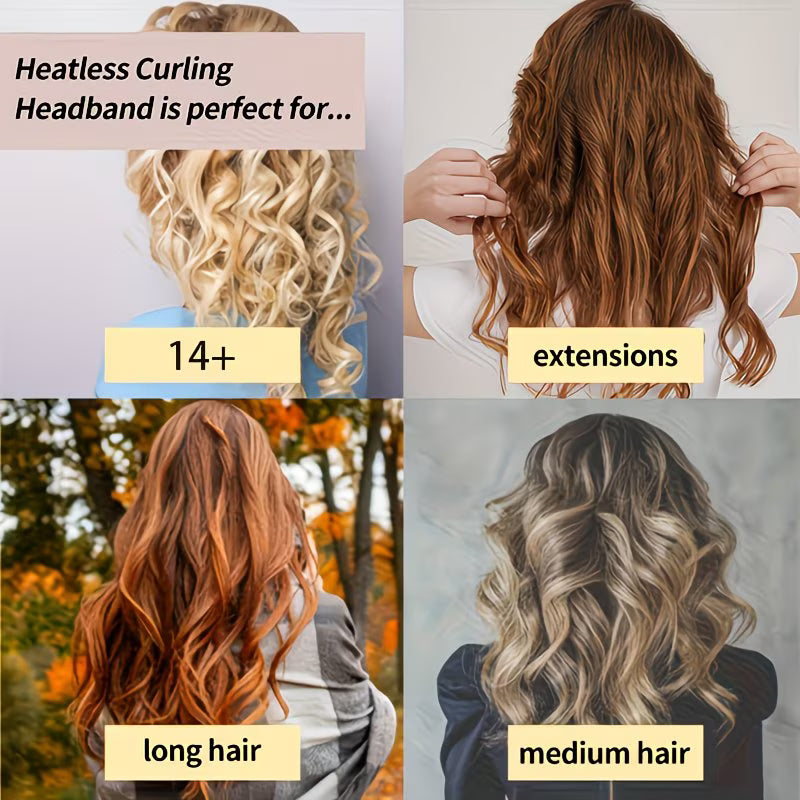 4-piece set of heat-free curling iron and headband