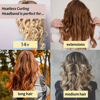 4-piece set of heat-free curling iron and headband