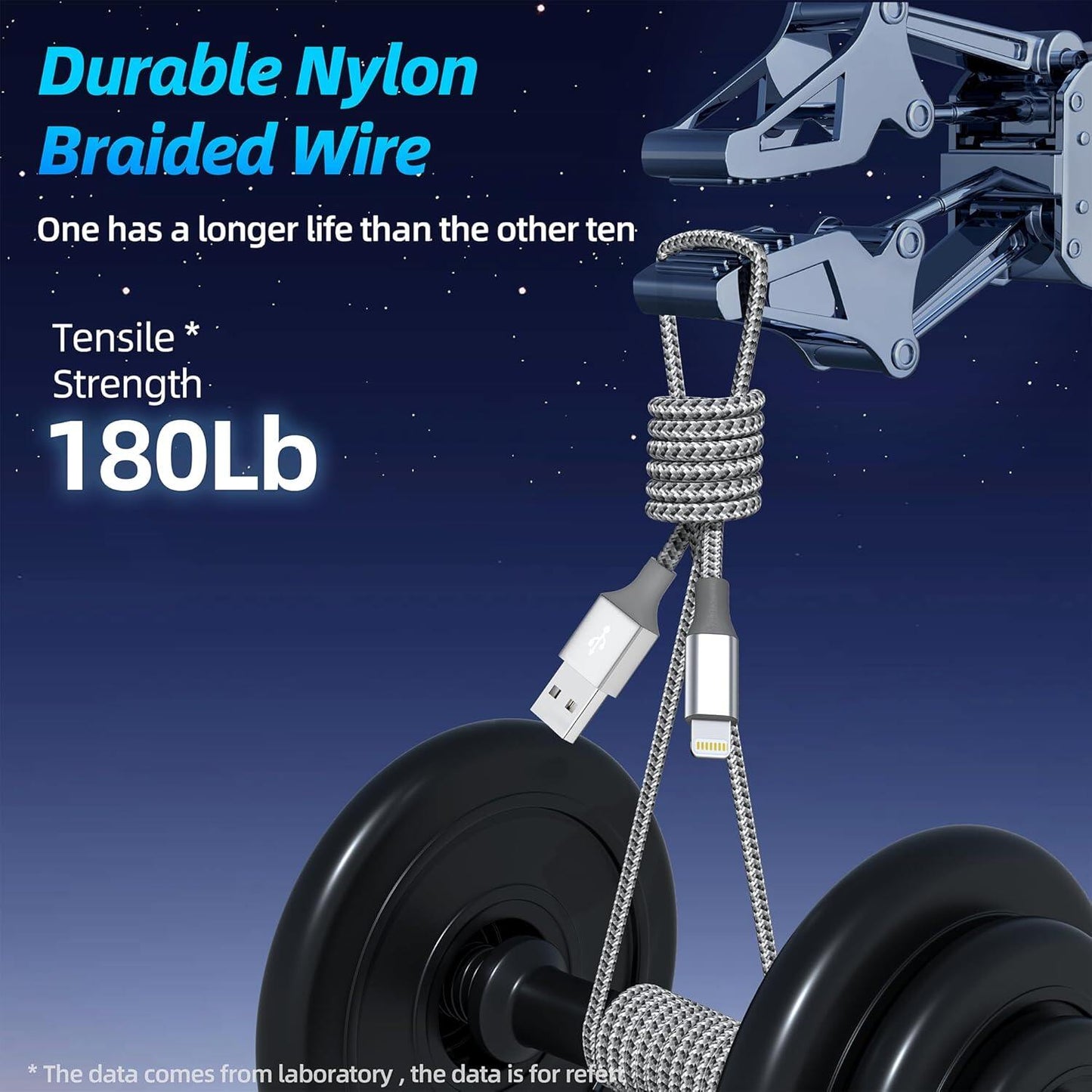 IPhone charger 3 packs 10FT lightning cable for fast charging and high-speed data synchronization