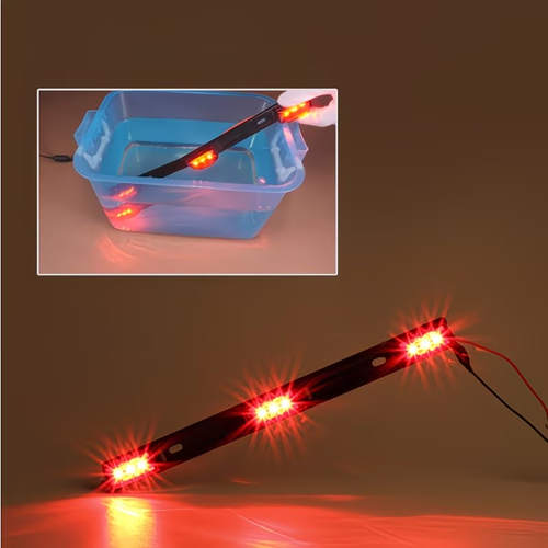 3 lights sealed stainless steel iron frame light strip, LED light strip red LED light strip black base