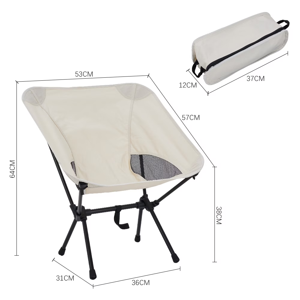 Folding fishing chair, height adjustable, portable camping chair