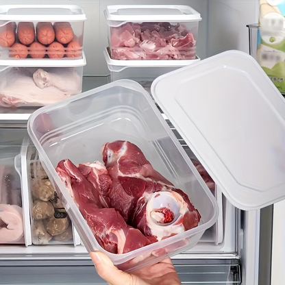 10-pack of BPA-free transparent PP refrigerator storage boxes