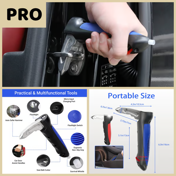 5-in-1 car handle assisted emergency escape system