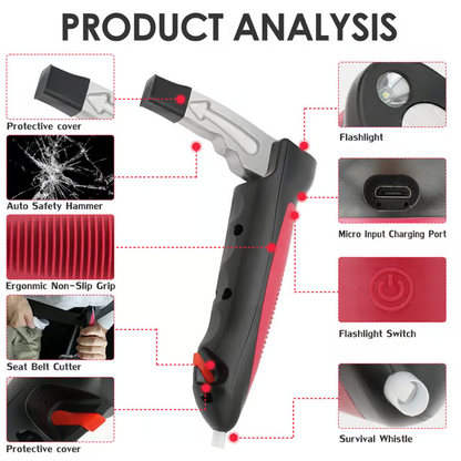 5-in-1 car handle assisted emergency escape system