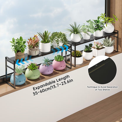 Multifunctional windowsill planter rack and potted plant display stand