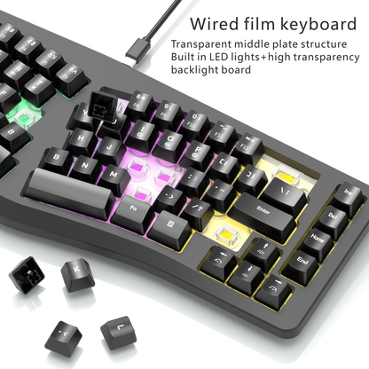 Wired 69 key compact typing partition comfortable portable key cable separation desktop laptop