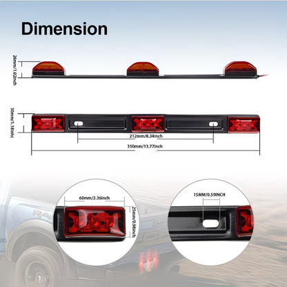 3 lights sealed stainless steel iron frame light strip, LED light strip red LED light strip black base