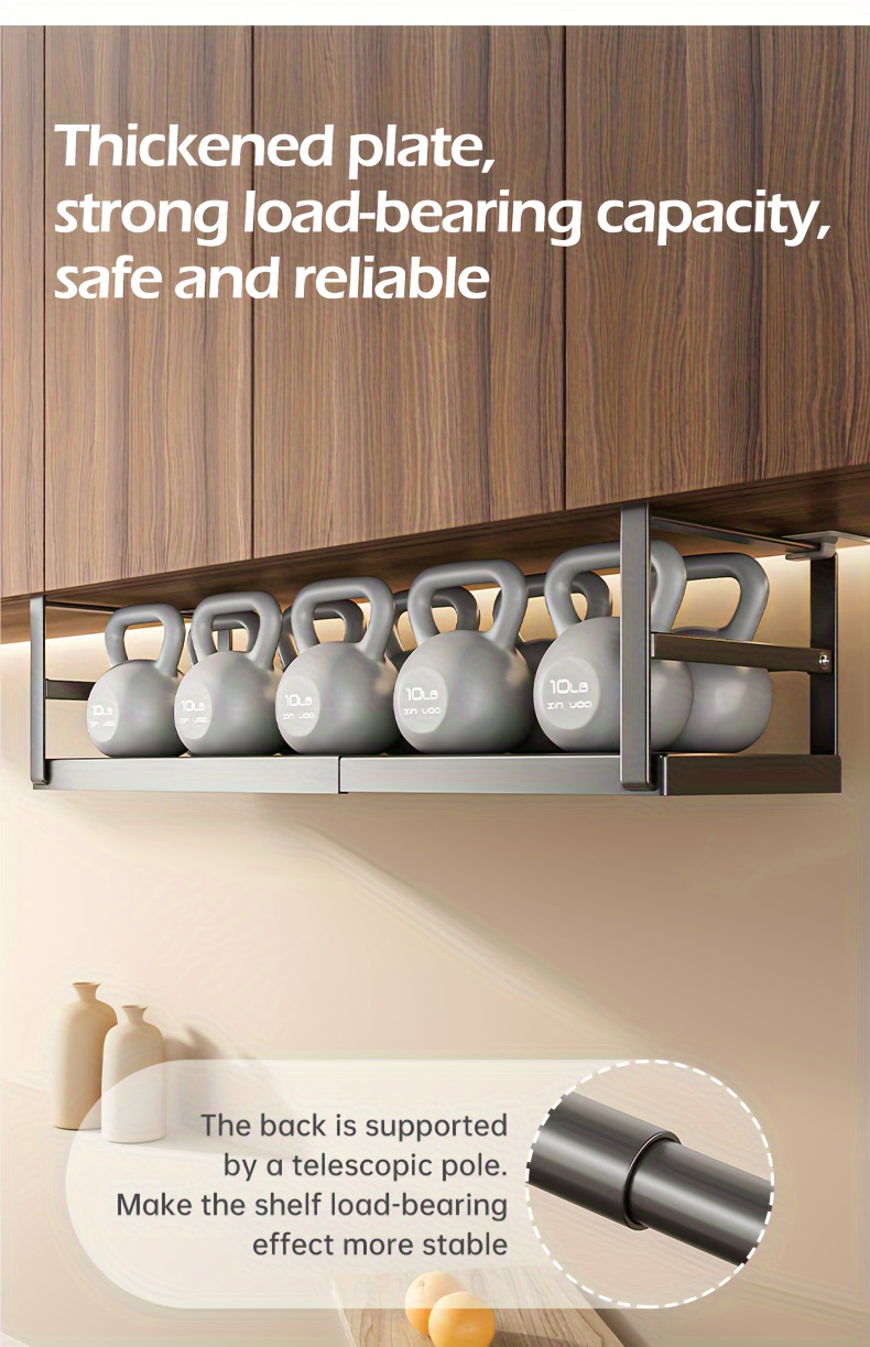 1-piece metal under-cabinet storage rack - no assembly required