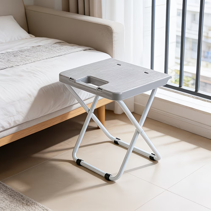 Outdoor camping folding chair, plastic picnic stool, foldable iron leg stool, barbecue stall stool