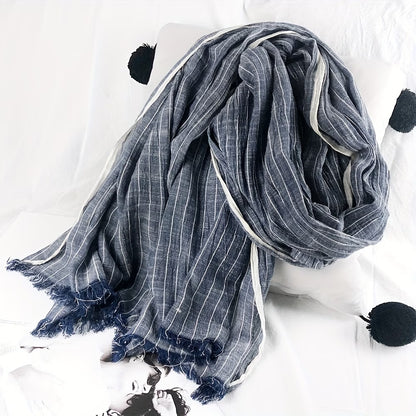 Vintage Style Tie-Dye Striped Scarf, Unisex