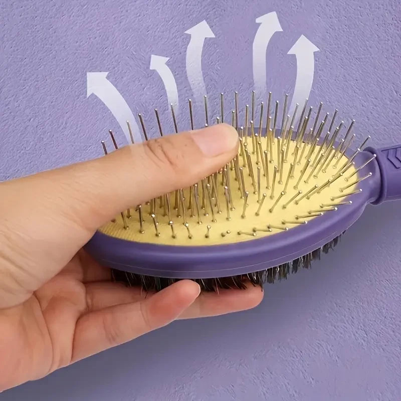Double-sided pet grooming comb, suitable for grooming cat and dog fur.