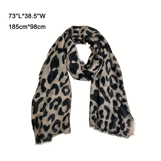 Women's leopard-print scarf—stylish and elegant.