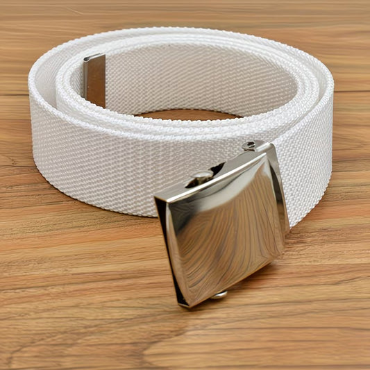 Solid Color New Trendy Unisex Casual Pants with Thickened Automatic Buckle Belt, Versatile Strap