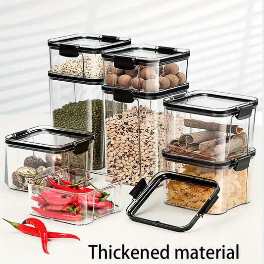 Household food storage containers, with lids, moisture-proof, stackable, airtight jars