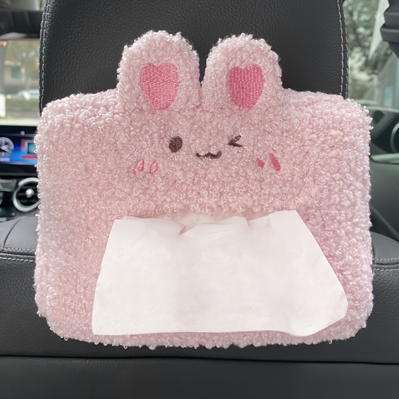 A hanging car tissue box with a cute and creative design.