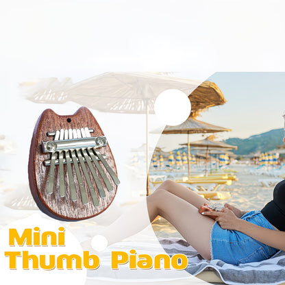 8-Key Cat Mini Kalimba, Exquisite Finger Thumb Piano Marimba Music Accessory Pendant Gift