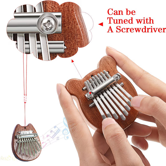 8-Key Cat Mini Kalimba, Exquisite Finger Thumb Piano Marimba Music Accessory Pendant Gift