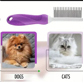 2-in-1 Grooming Comb for Cats and Dogs – Stainless Steel
