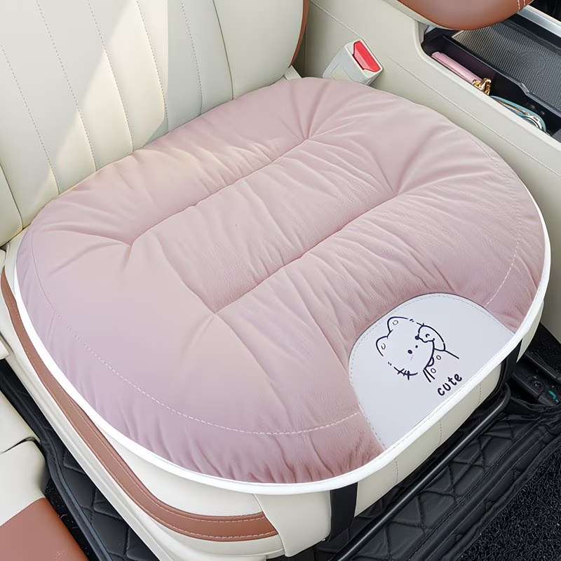1pc Winter Plush Comfortable and Soft Car Square Cushion, Suitable for 99% of Car Models, Women's Car Accessories