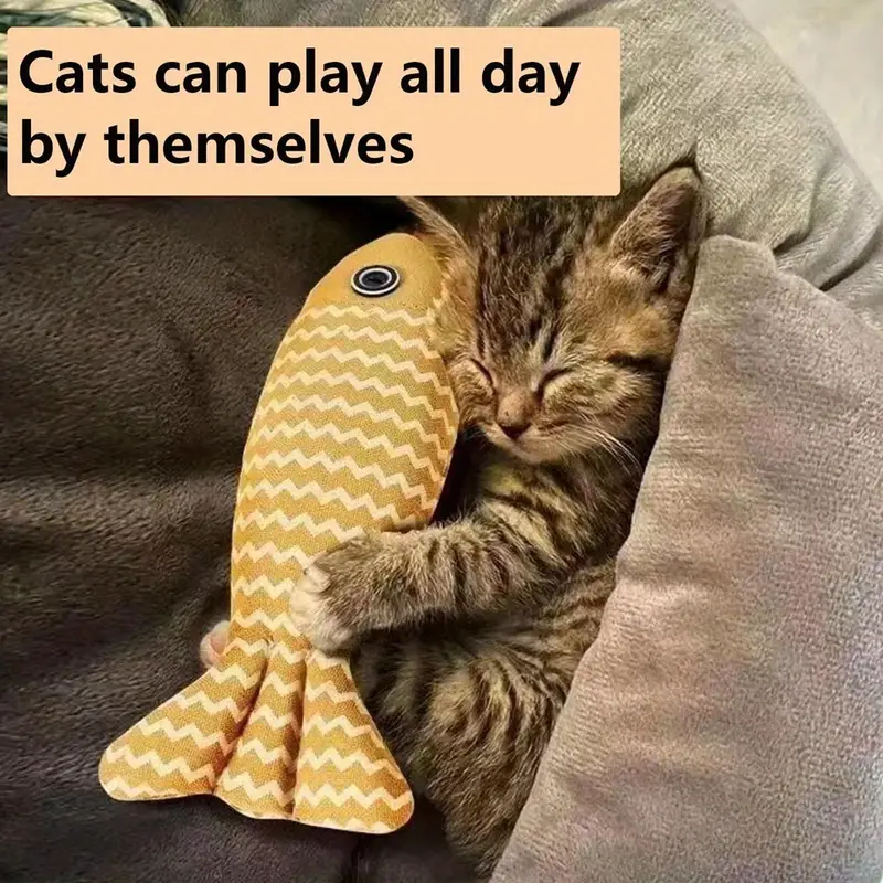 3 Pack Cat Toy Fish, Wrinkle Sound Pet Herbal Toy Soft Linen