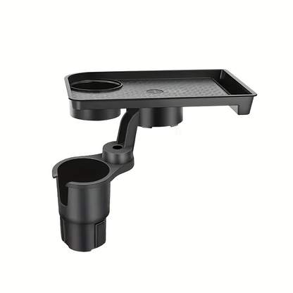Adjustable car cup holder with 360° rotating tray - made of ABS material