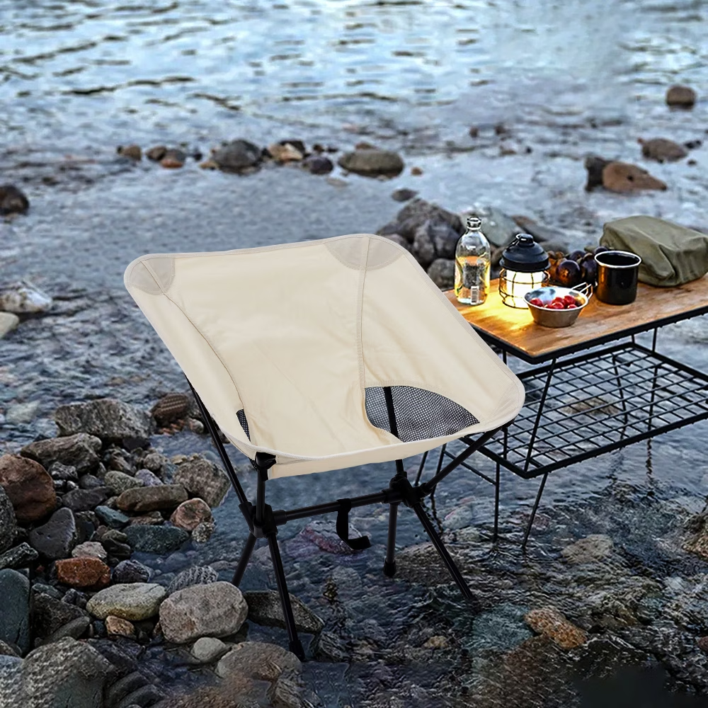 Folding fishing chair, height adjustable, portable camping chair