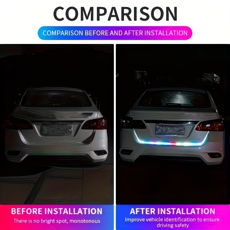 Light strip car LED 12V dynamic, vehicle LED light source, compatible with multiple models