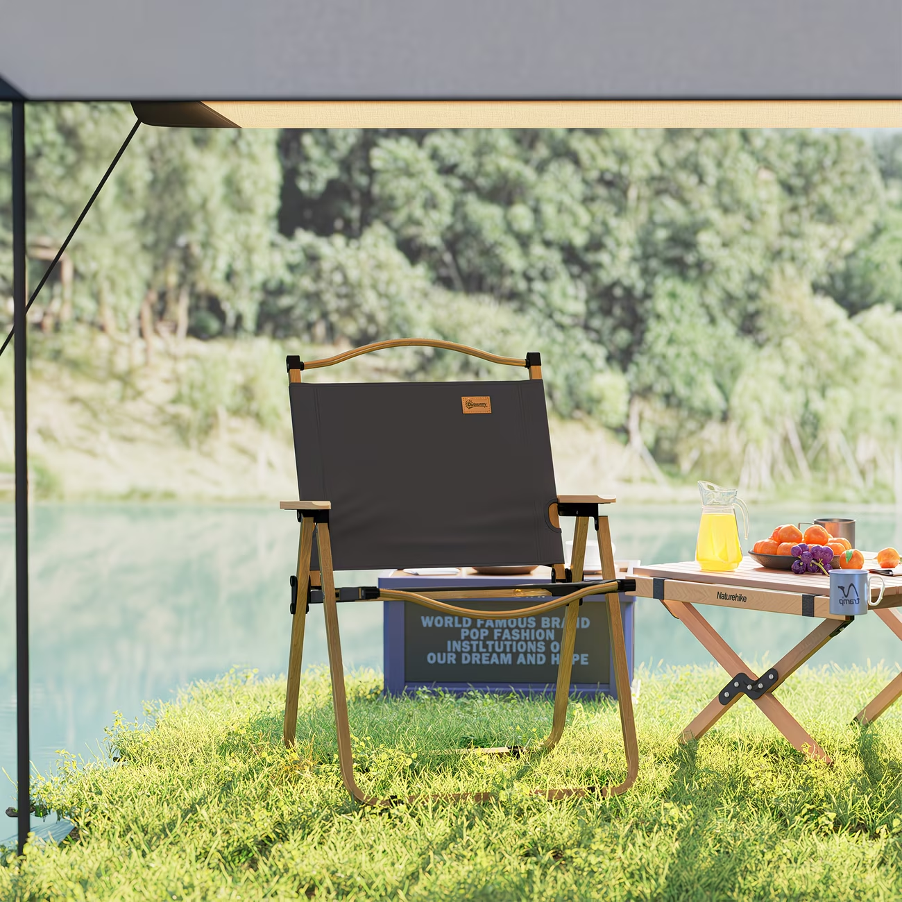 Camping chair, lightweight folding chair, portable armchair