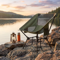 Adjustable beach chair with a steel frame (maximum load capacity 330 lbs).