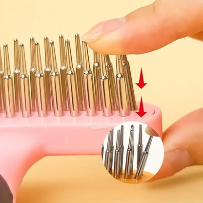 Stainless Steel Double-Row Pin Pet Grooming Comb