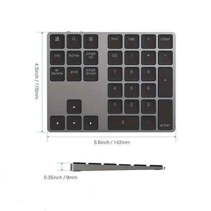 USB-C Charging 34 Key Bluetooth Digital Keyboard Smart Wireless Digital Keyboard Compatible with MAC OS Computer Keyboard