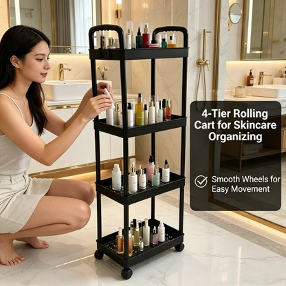 Four-tier storage cart (each tier has a load capacity of 33.07 lbs)