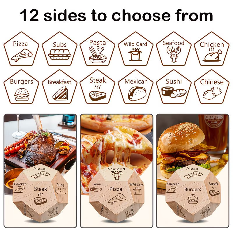 Solid Wood Food Dice (Pack of 1)