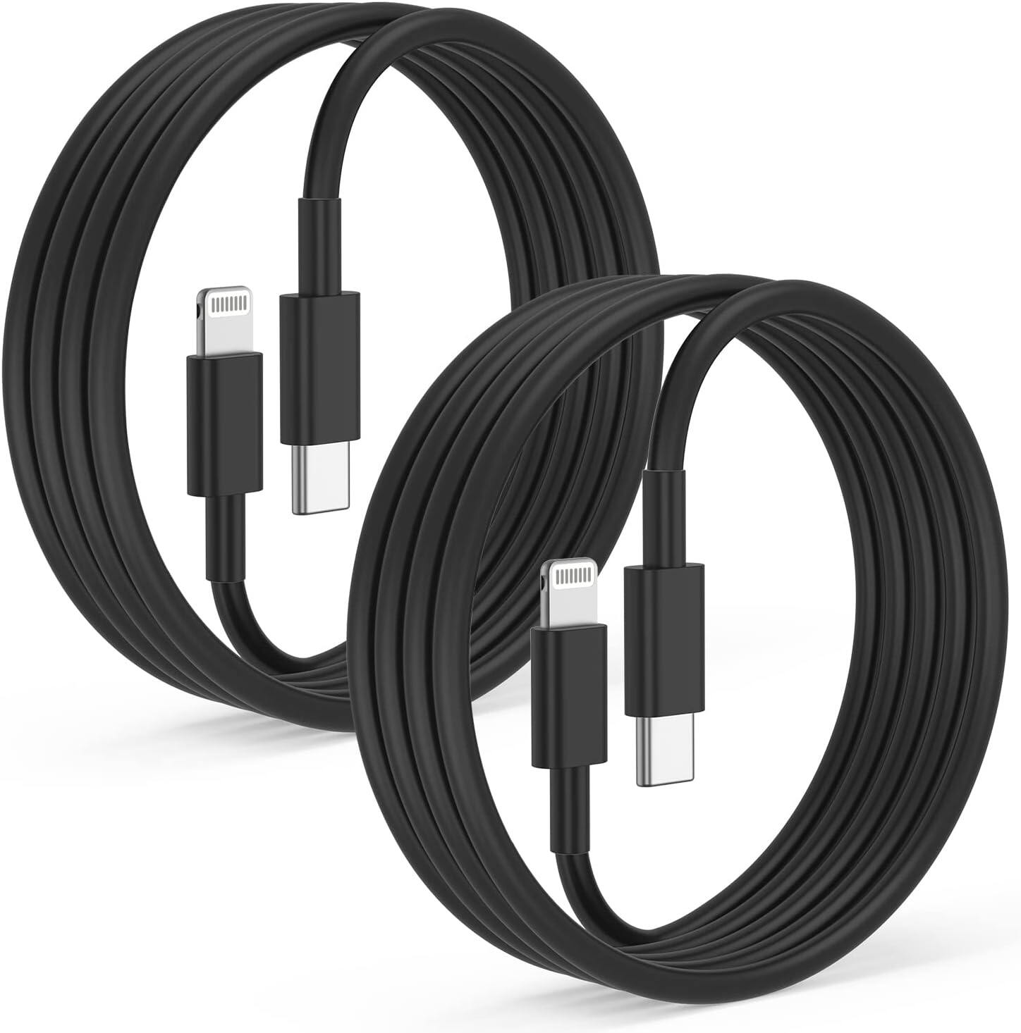 2 sets of pink 6-foot fast charging cables suitable for Apple iPhone 14 Pro Max