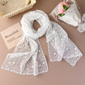 Stylish Striped Floral Lace Scarf