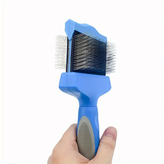Double-Sided Stainless Steel Dog Brush For Grooming And Detangling, Pet Comb For Dogs