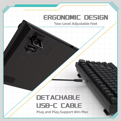 RGB dynamic light wired gaming keyboard, 81 key mute numeric keyboard