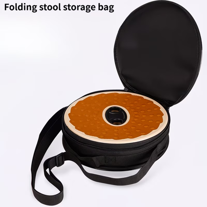 Folding Stool Storage Bag | Durable Black, Round Seat with Comfortable Cushion